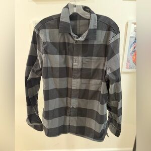 lululemon athletica Black and Gray Plaid Shirt